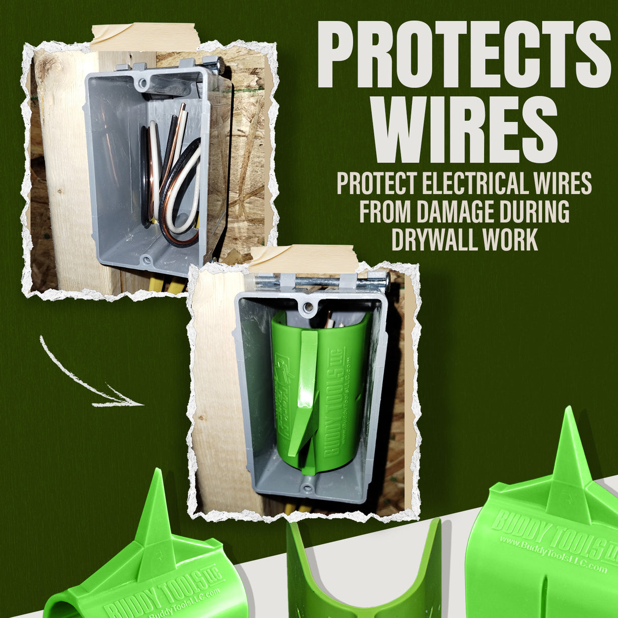 Buddy Tools Mark N Guard 2.0 – Outil professionnel de localisation de boîtiers électriques pour cloisons sèches (lot de 5)