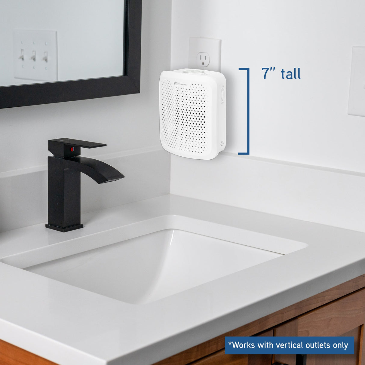 Purificador de aire enchufable PureGuardian AP201W con luz nocturna y eliminación de olores, 7 pulgadas