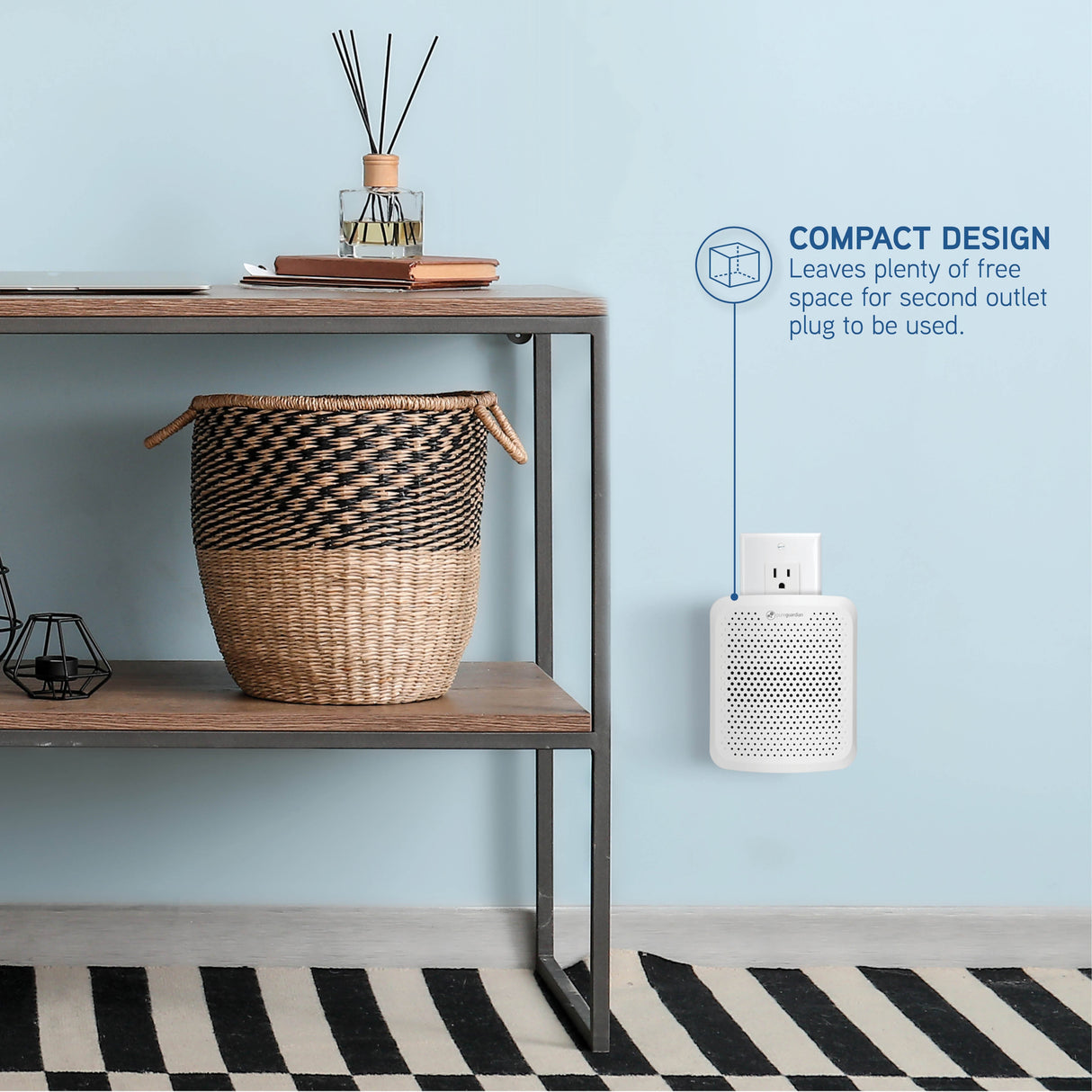 Purificador de aire enchufable PureGuardian AP201W con luz nocturna y eliminación de olores, 7 pulgadas