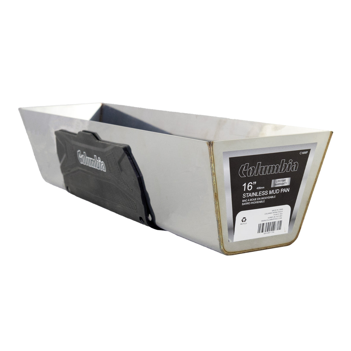 Bandeja para lodo de acero inoxidable Columbia con agarre para lodo