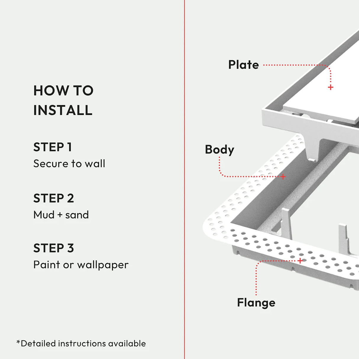 Ventilación de pared empotrada de alto rendimiento Aria Lite+