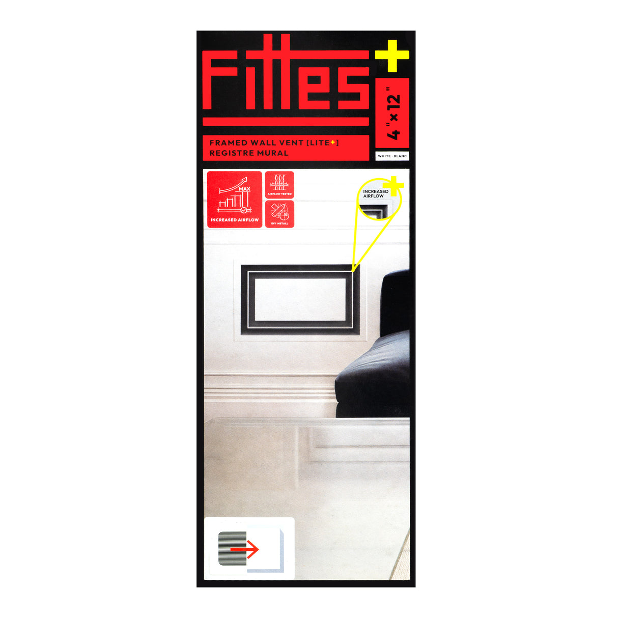 Aria Lite+ Grille de ventilation murale haute performance encadrée