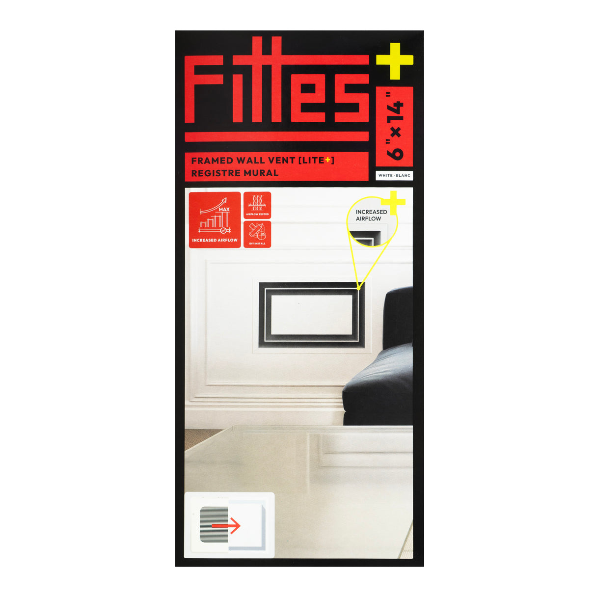 Aria Lite+ Grille de ventilation murale haute performance encadrée