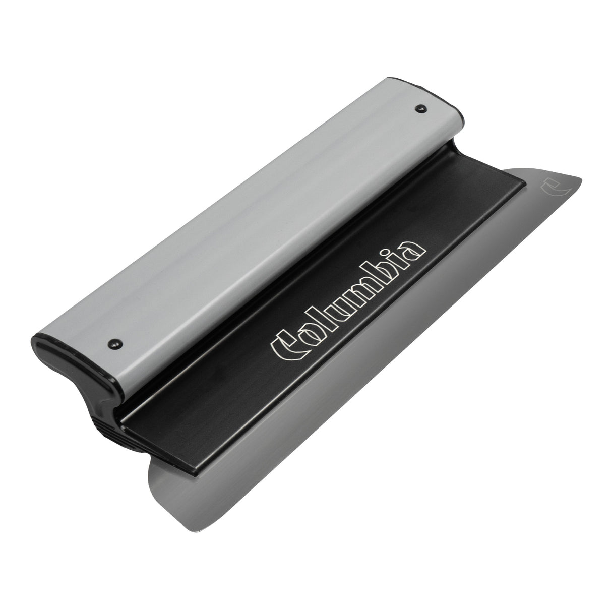 14-inch Columbia Fat Boy Smoothing Blade with a stainless steel blade featuring rounded edges and a black and grey plastic body