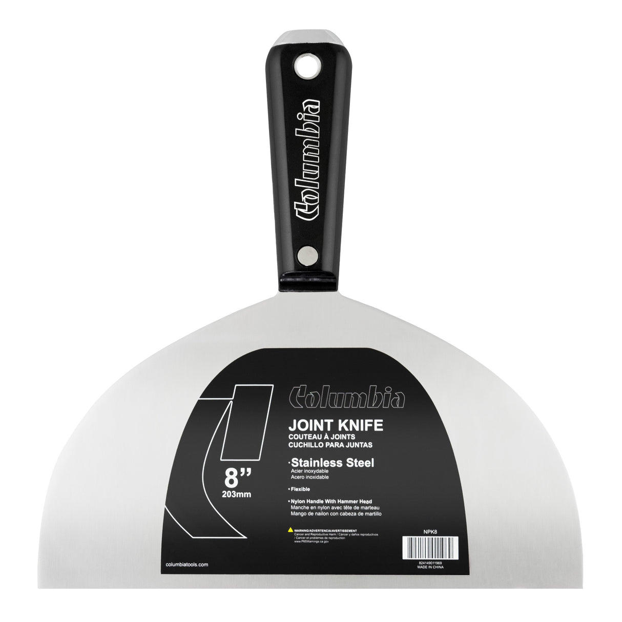 Ensemble complet de couteaux à mastic en acier inoxydable Columbia avec seau