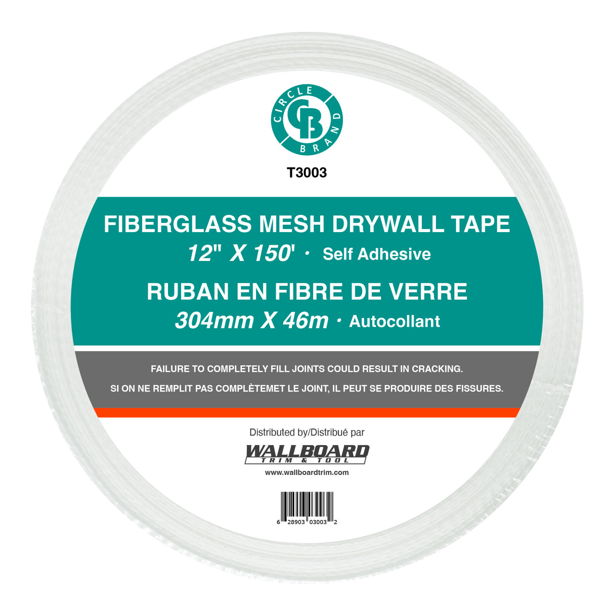 Circle Brand 12" Fiberglass Mesh Tape