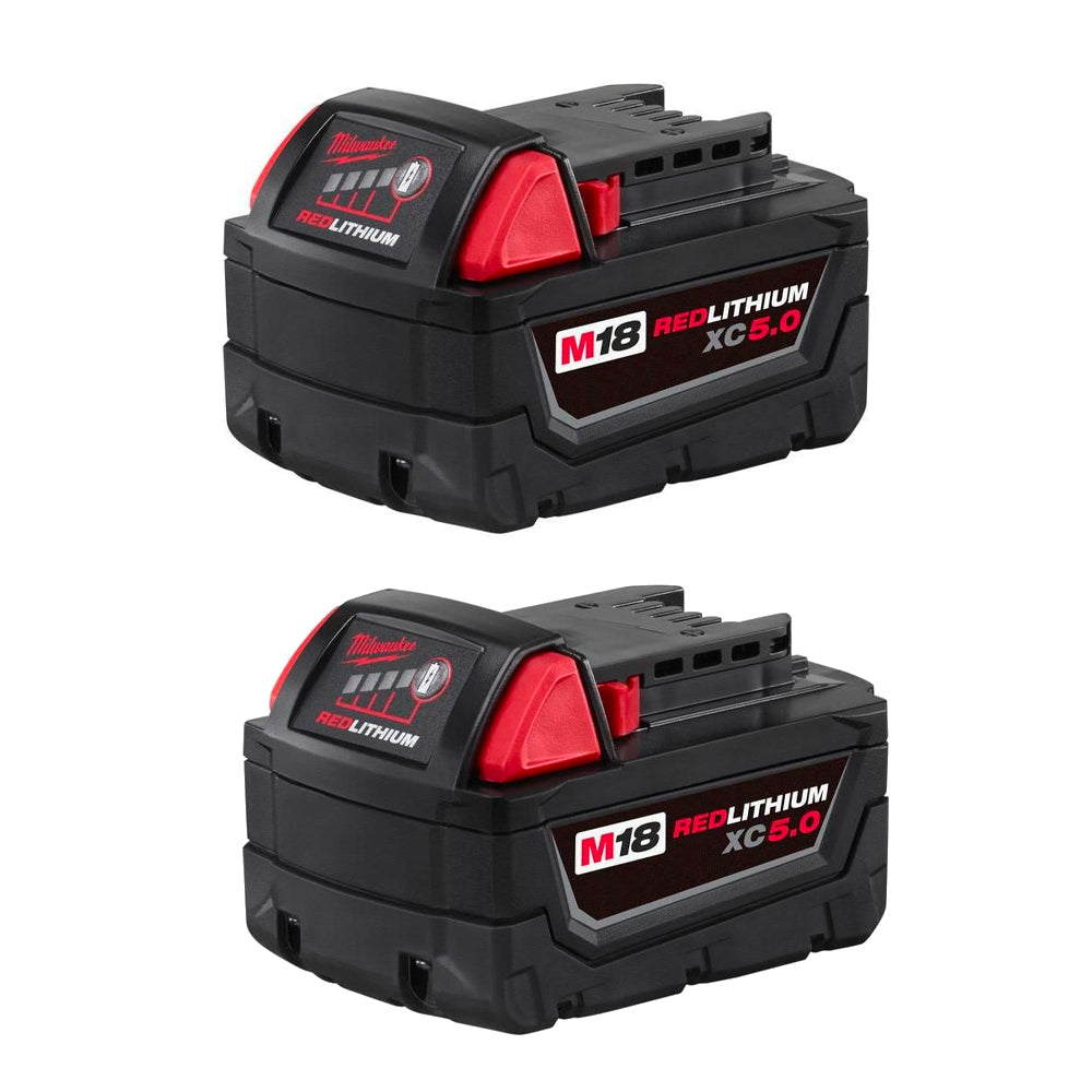 Milwaukee 48-11-1852 M18 RedLithium XC5.0 Lot de 2 batteries à capacité étendue