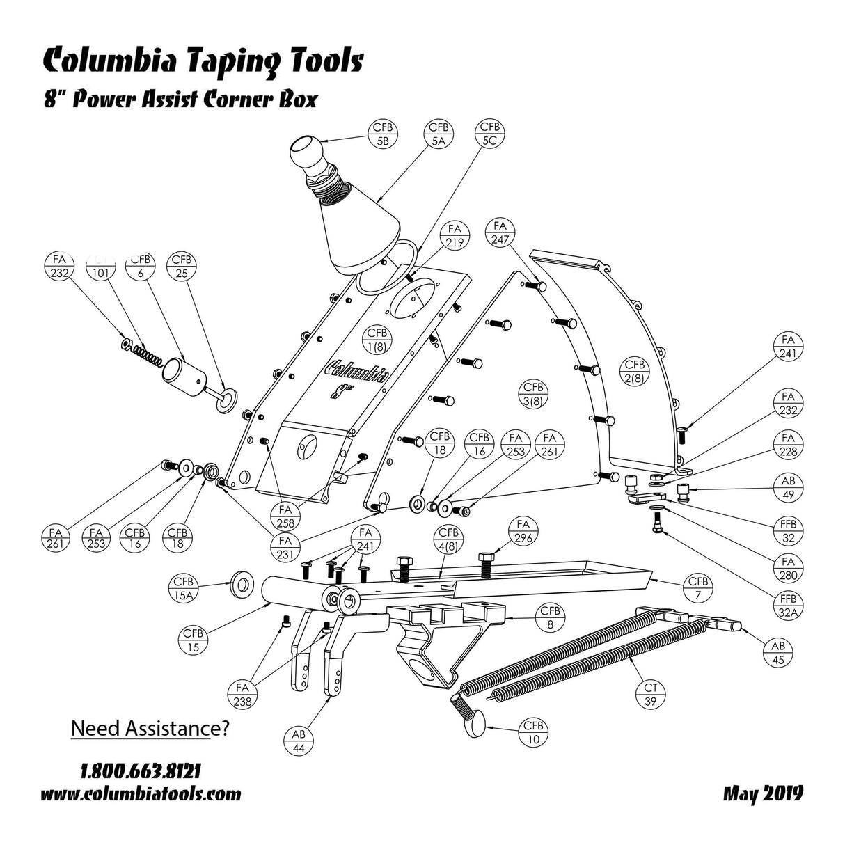 Pièces de rechange pour boîte de chasse d'angle Columbia
