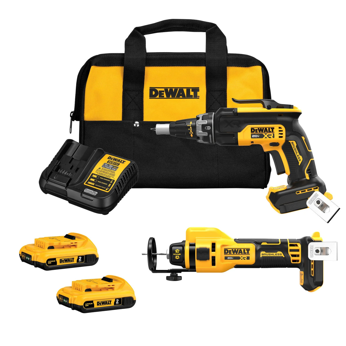 Kit de pistola atornilladora para paneles de yeso sin escobillas DeWalt DCK265D2 20V MAX XR