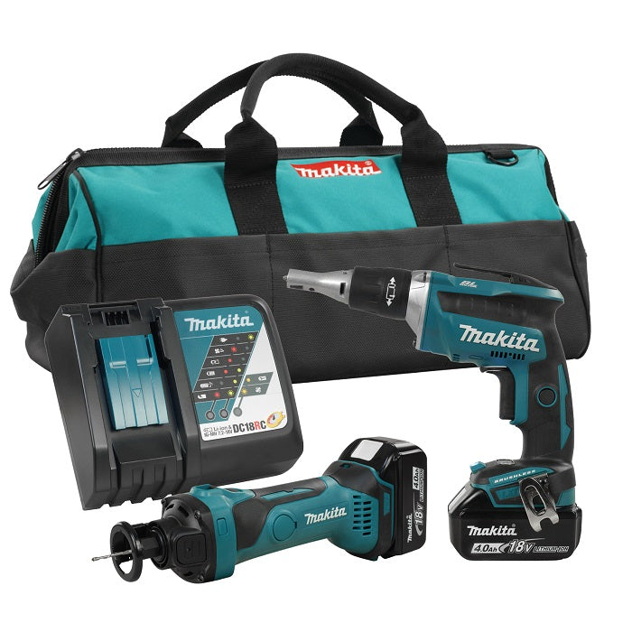 Makita DLX2089M Kit de cloison sèche professionnelle 18 V (4,0 Ah) LXT
