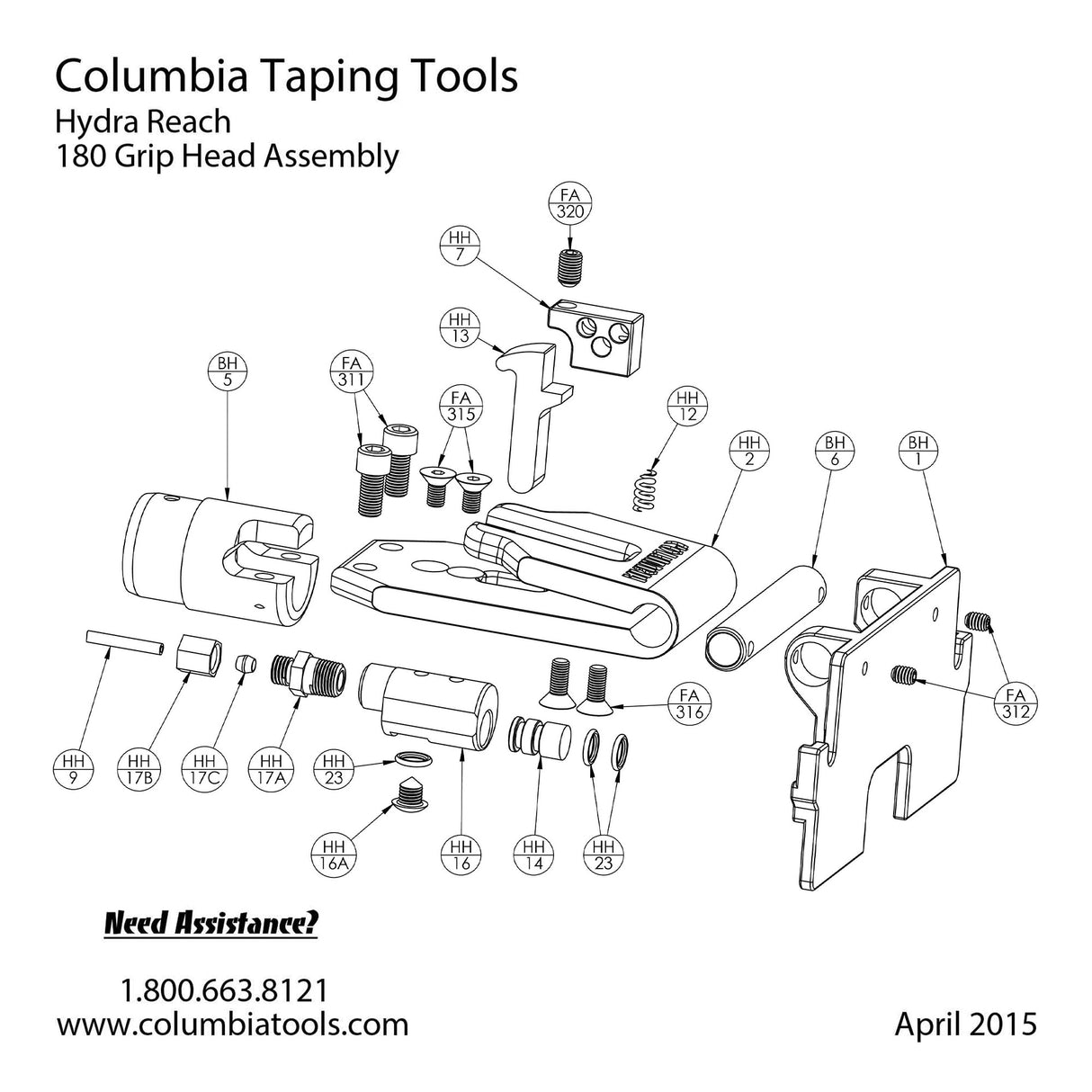 Pièces de réparation de poignée de boîte Columbia Hydra-Reach