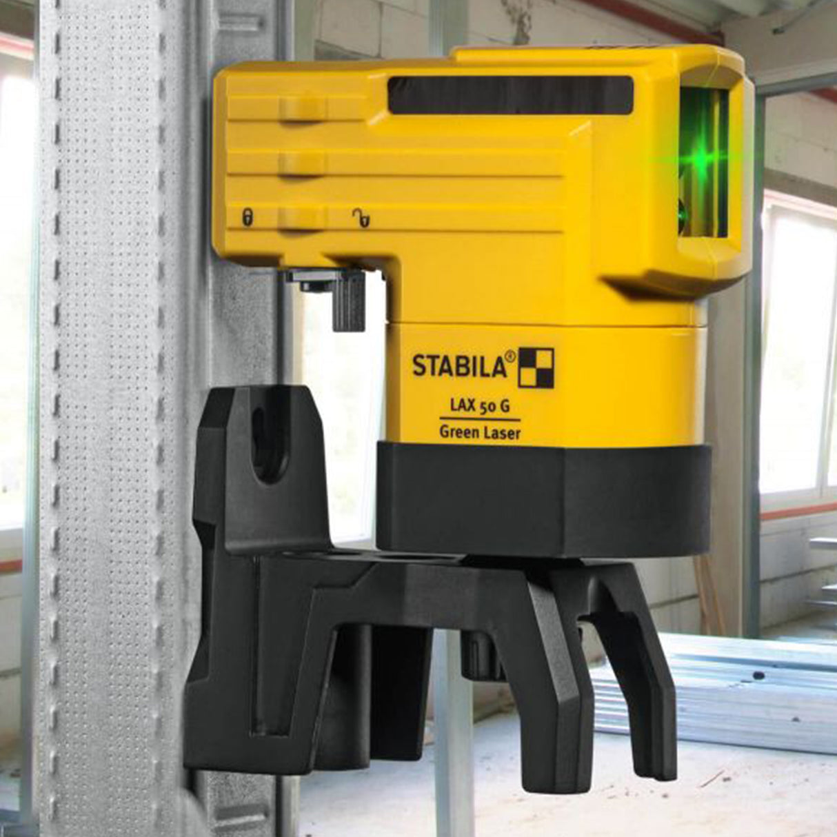 Stabila LAX50G Cross Line Green Laser with Pole Included