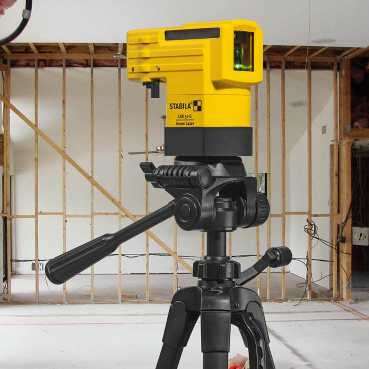 Stabila LAX50G Cross Line Green Laser with Pole Included