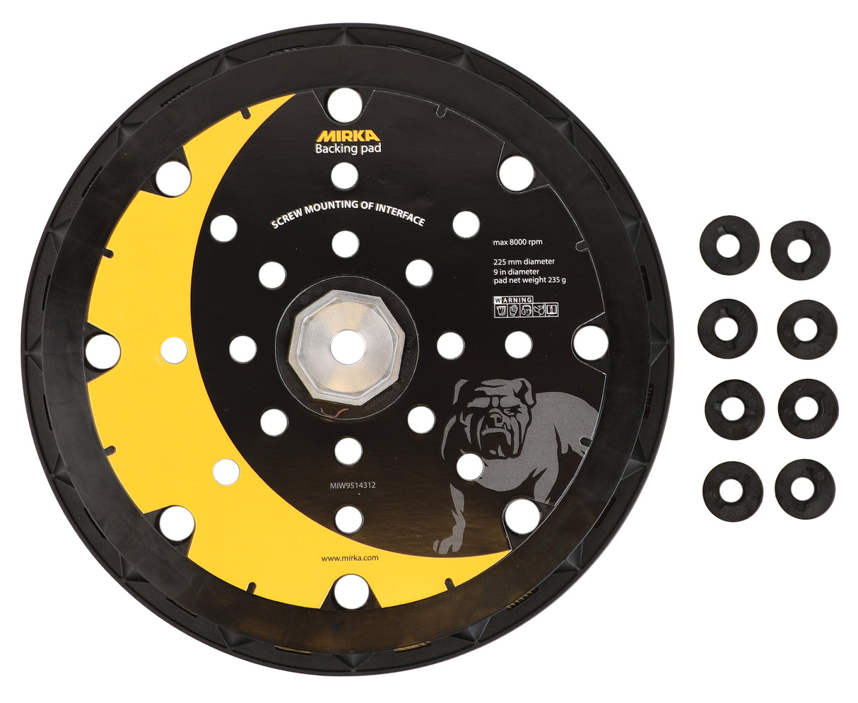 Mirka LEROS 9" Backing Pad 25H with Hole Screw Kit (MIW9514312)