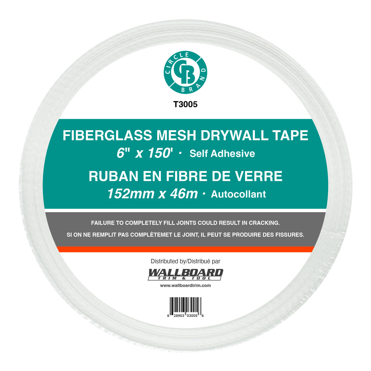 Circle Brand 6" Fiberglass Mesh Tape