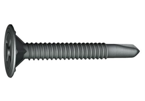 Tornillos Grabber para placa de cemento - Cabeza plana tipo oblea - Punta perforada