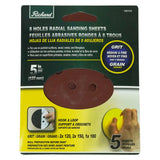 Feuilles abrasives radiales à grain mixte Richard 5" avec 8 trous (paquet de 5)