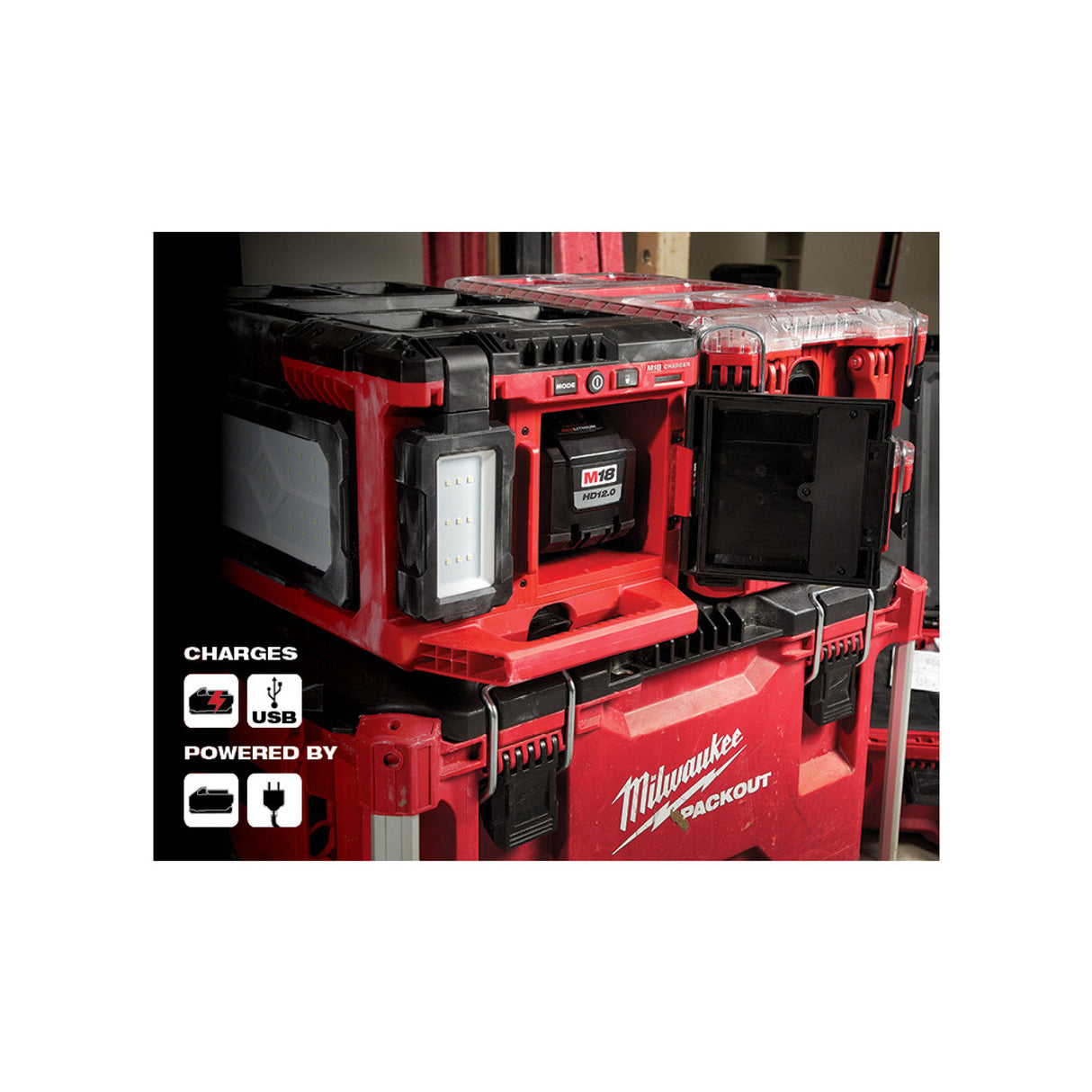 Milwaukee 2357-20 M18 PACKOUT Luz/Cargador