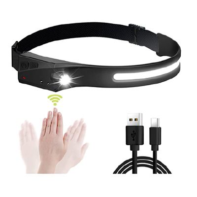 Luz de diadema recargable con sensor de movimiento de Primeline Tools