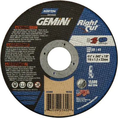 Norton Gemini Right Angle Cut-Off Wheel - 4-1/2"