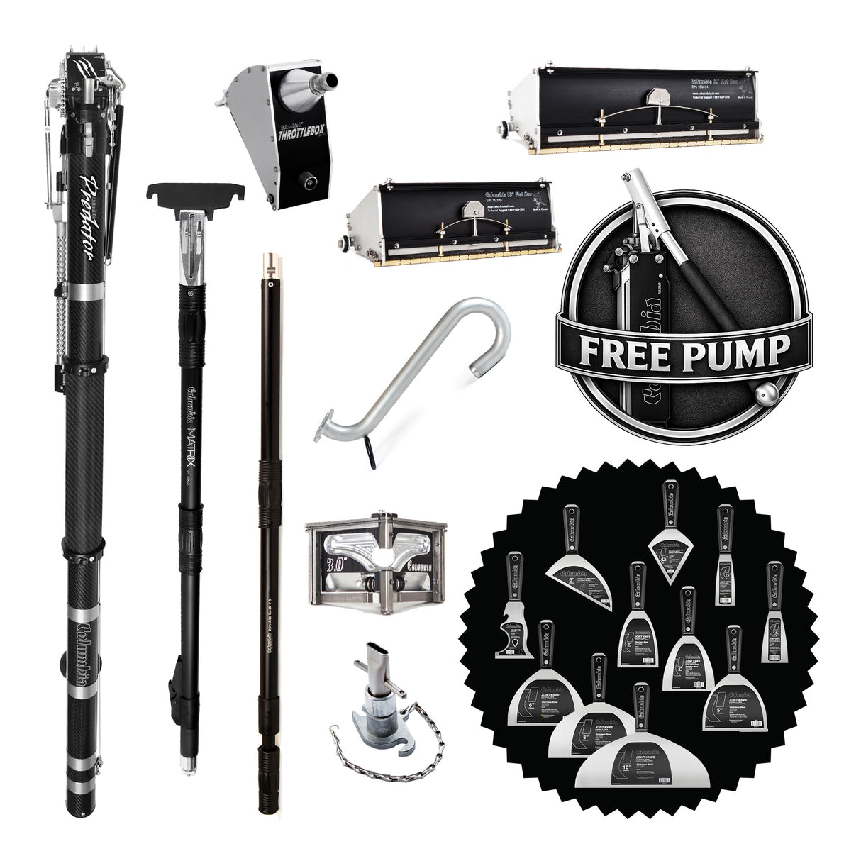 Columbia Full Taping Set with Carbon Fiber Taper with Bonus Hand Tool Set