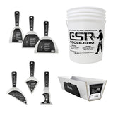 Juego de cuchillos y sartén de acero inoxidable Columbia con cubo