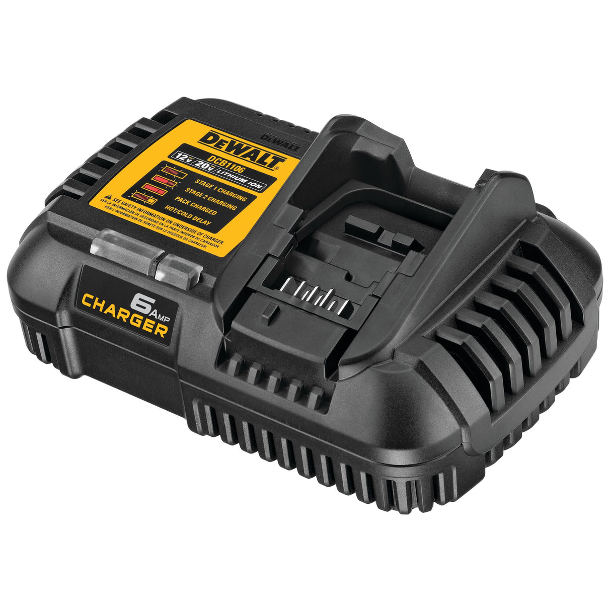 DeWalt DCB1106 MAX Cargador de batería rápido de iones de litio 12V-20V 6 amperios