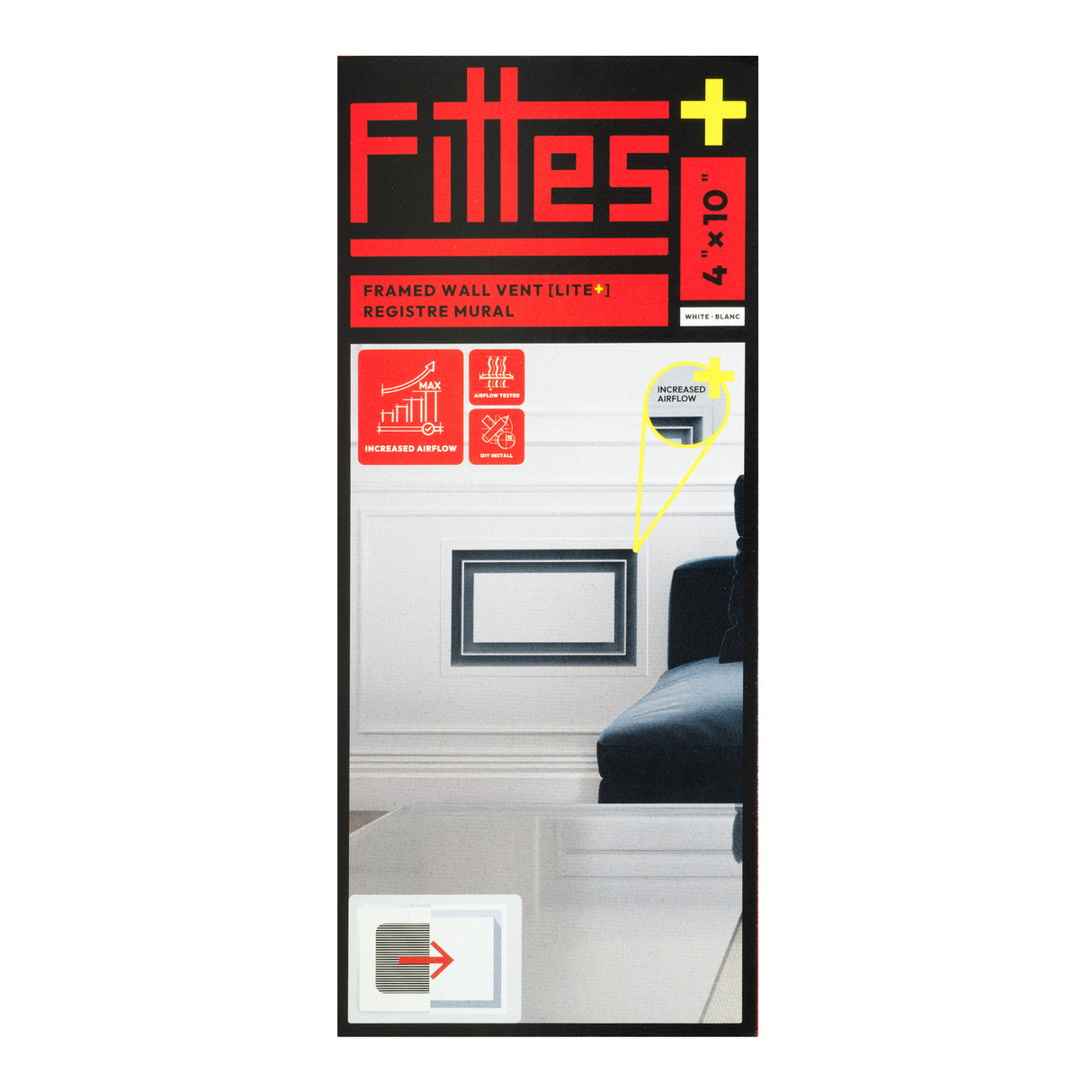 Aria Lite+ Grille de ventilation murale haute performance encadrée