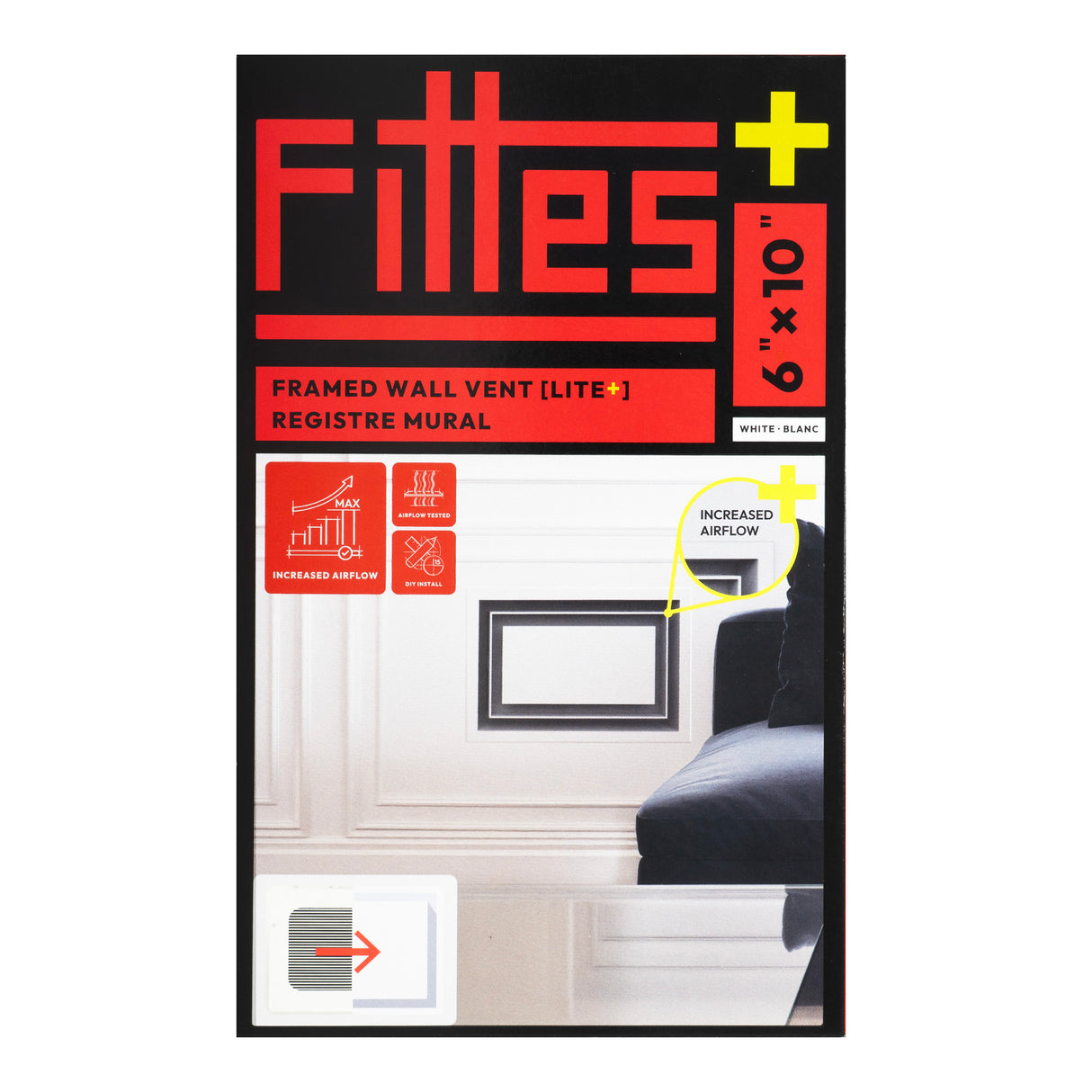 Aria Lite+ Grille de ventilation murale haute performance encadrée