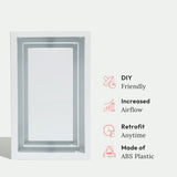 Aria Lite+ Grille de ventilation murale haute performance encadrée