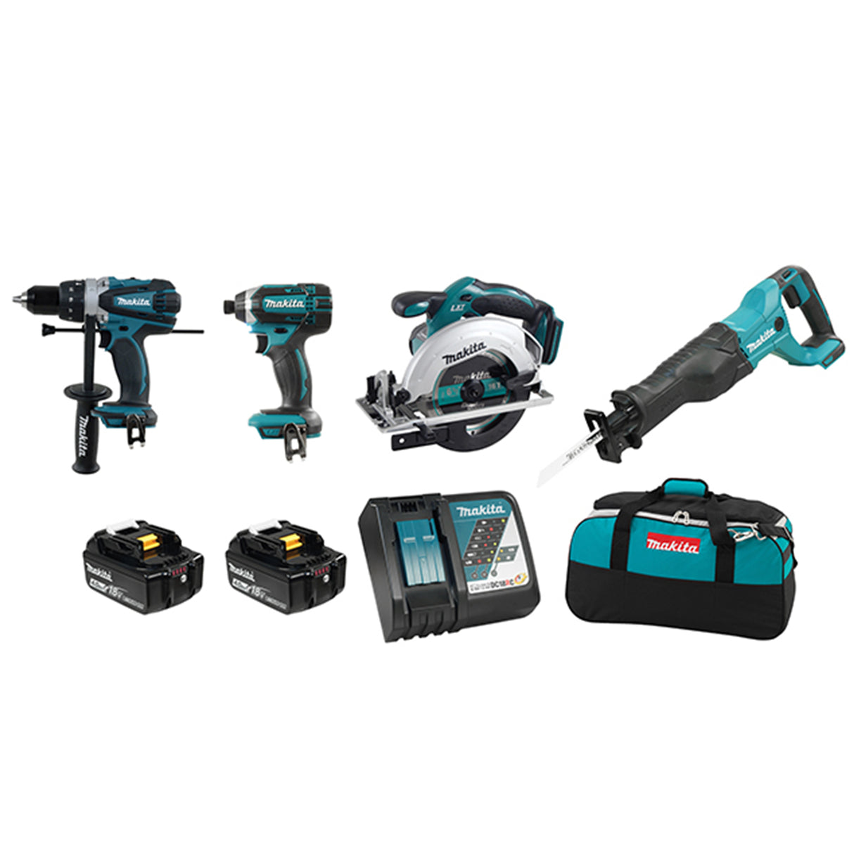 Makita DLX4058M Kit combiné de 4 outils LXT 18 V (4,0 Ah)