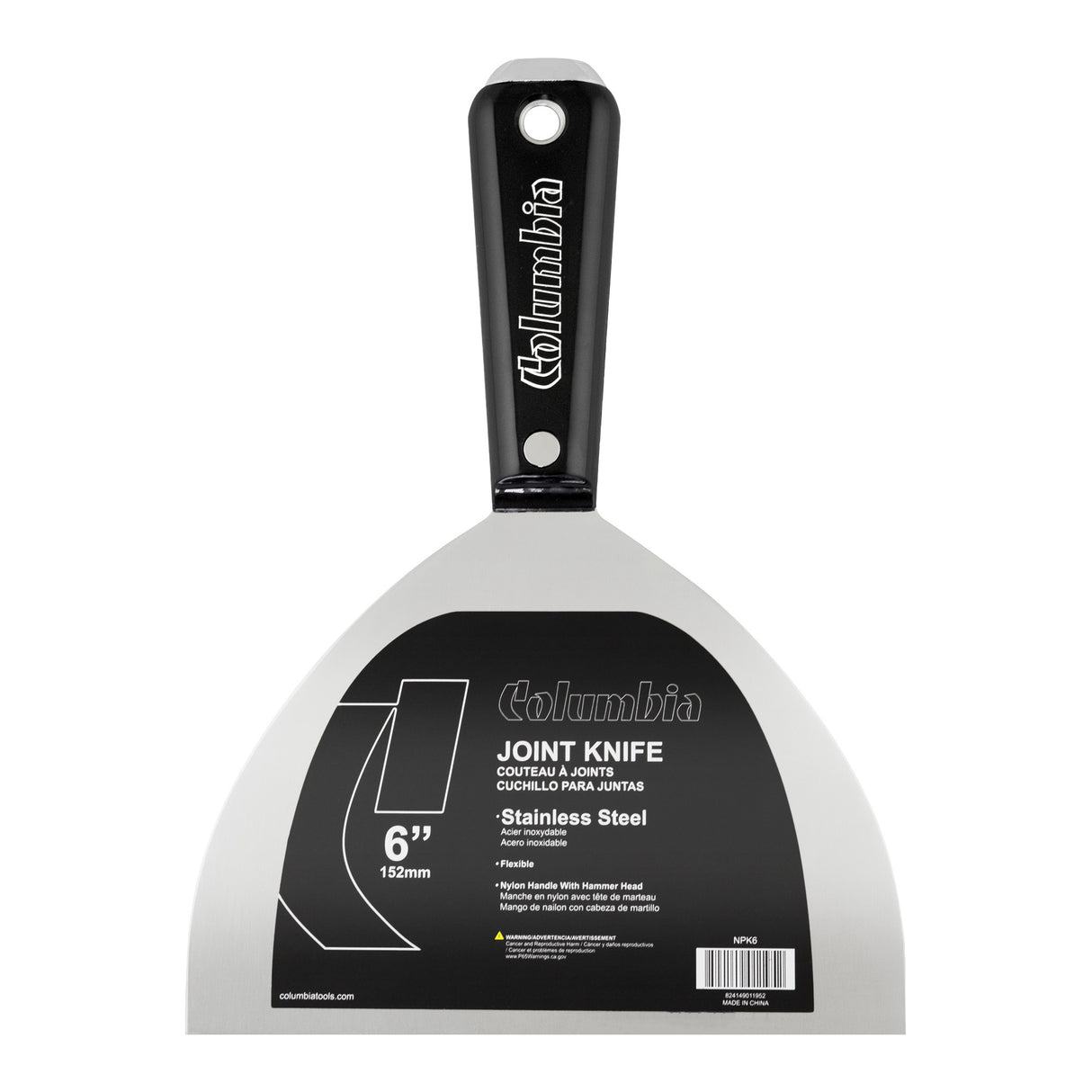 Columbia Stainless Steel Putty Knives with Nylon Handle