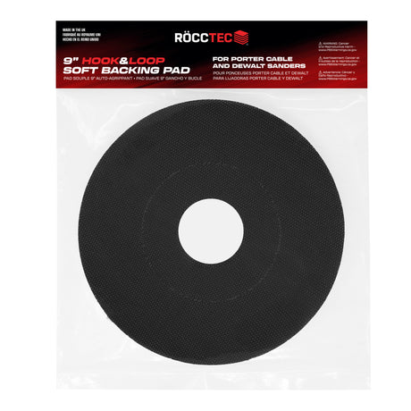 RoccTec 9" Hook-and-Loop Soft Backing Pad for Porter Cable and DeWalt Sander