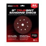 RoccTec 9" Round Saphir Red Procut Drywall Sanding Discs for Festool (5 Pack)