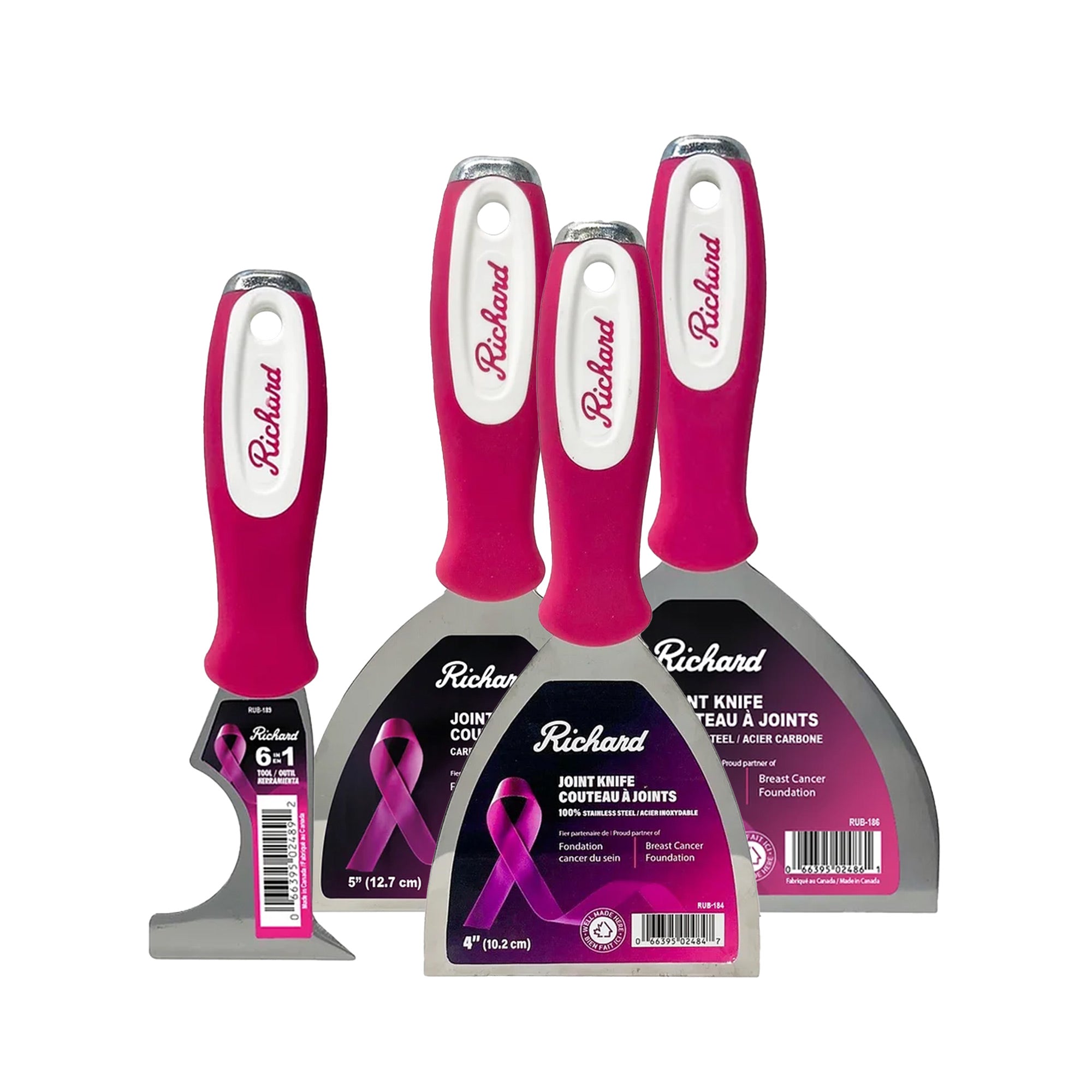 Richard 4 Piece Limited Edition Breast Cancer Awareness Ergo-Grip Stainless Steel Joint Knife Set