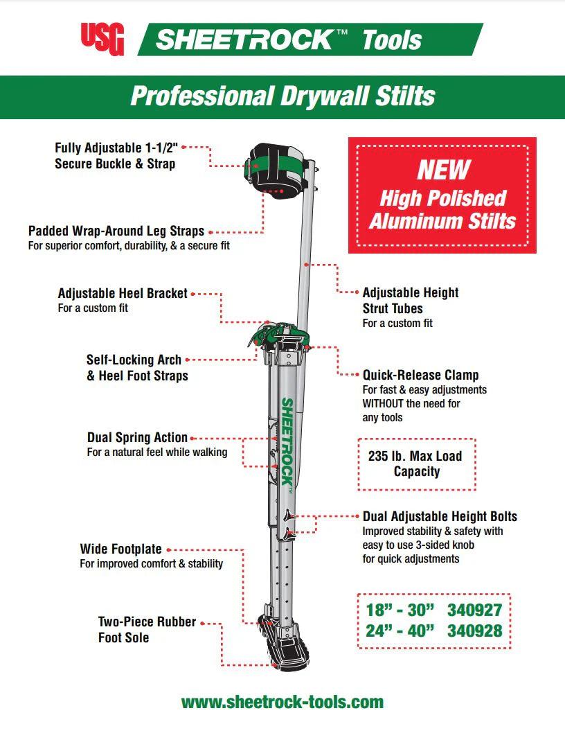 USG Sheetrock™ Aluminum Drywall Stilts