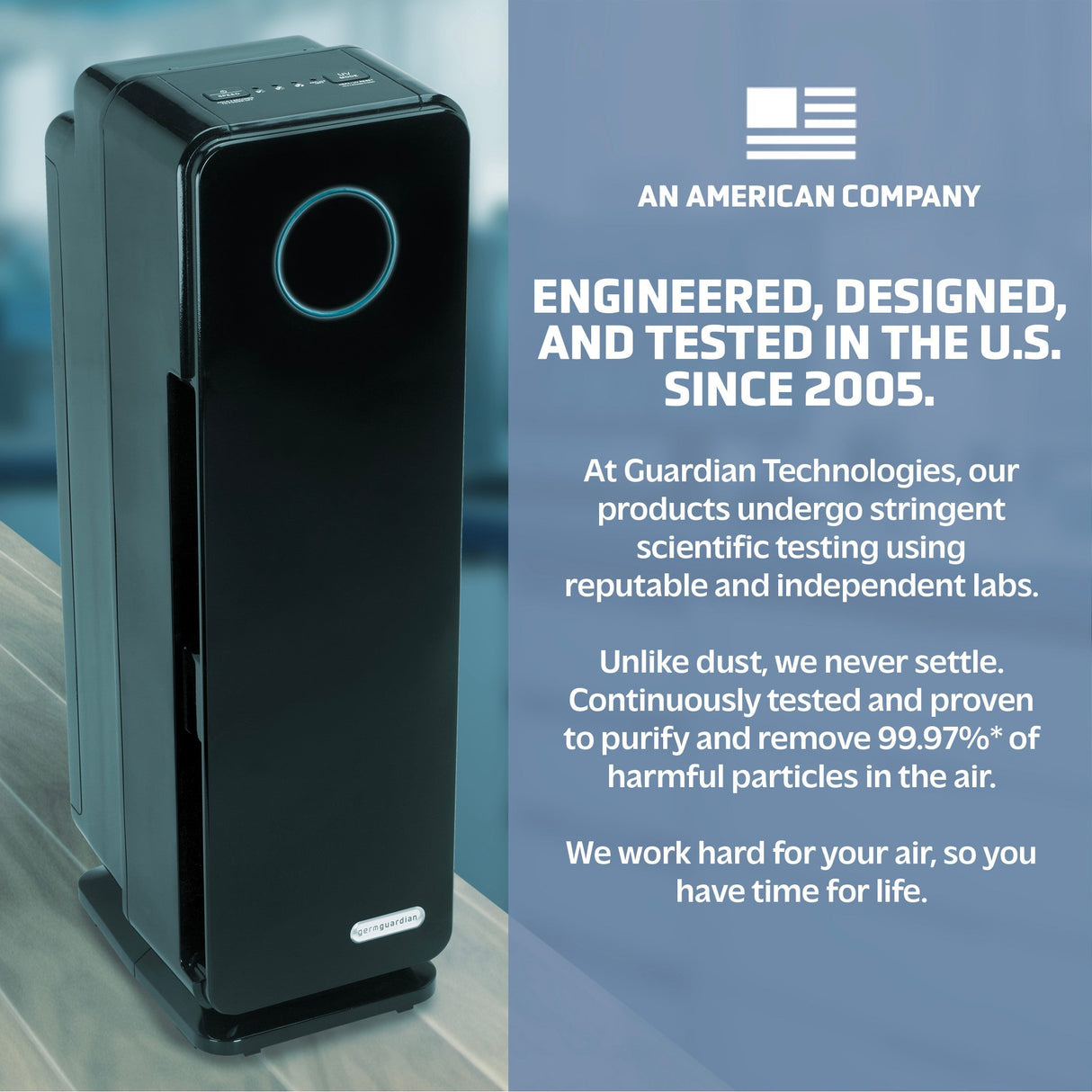 GermGuardian AC4300 Elite 5-in-1 Air Purifier with Pet Pure HEPA Filter, UV-C Sanitizer and Odor Reduction, 22-Inch Tower (black)