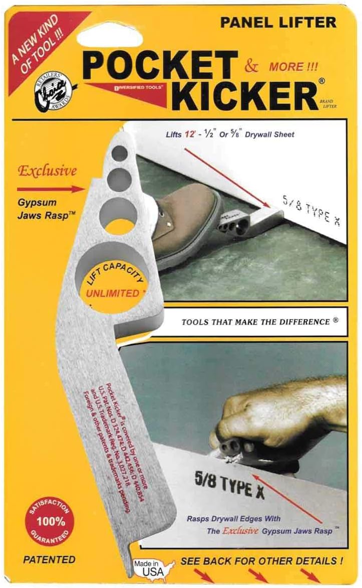 Diversified Tools 812-DT Pocket Kicker Drywall Lifter con escofina de mordazas de yeso