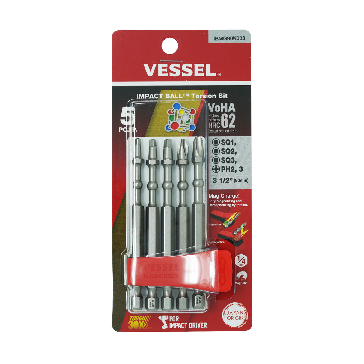 Vessel Impact Ball Torsion Bit Set (5pc.)