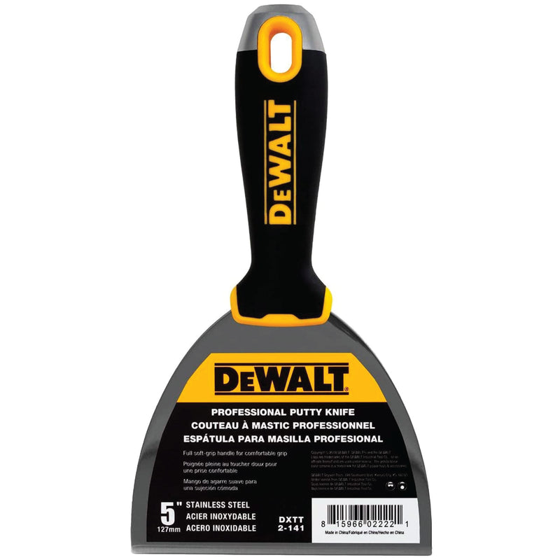 DeWalt Tools Stainless Steel Putty/Finishing Knife – Soft Grip Handle