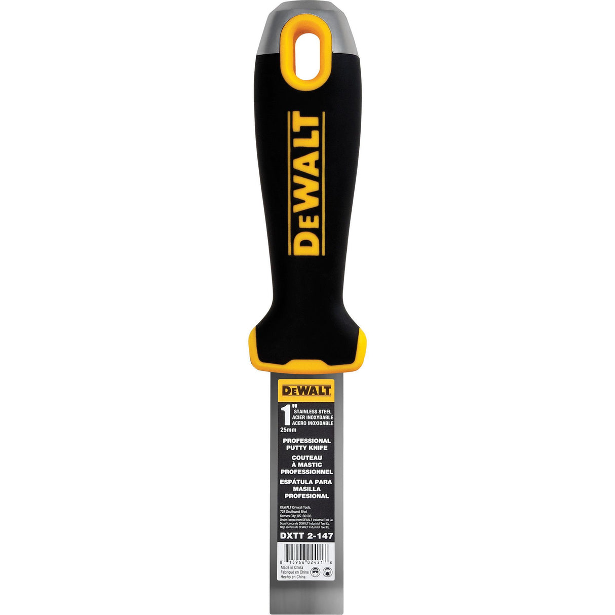 DeWalt Tools Couteau à mastic/finition en acier inoxydable - Poignée souple