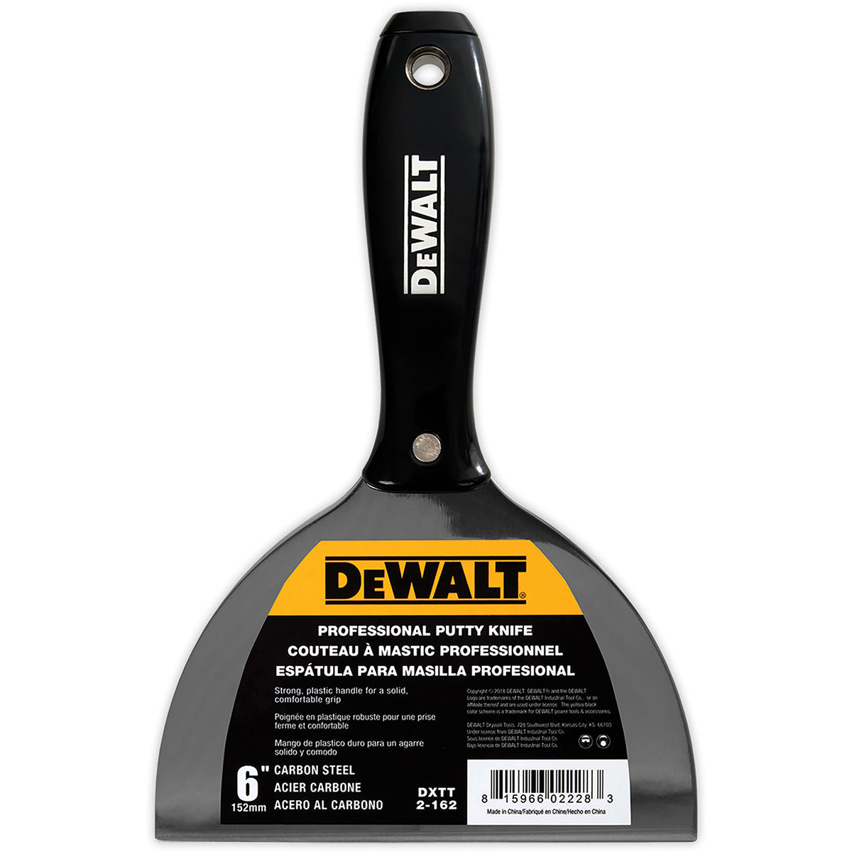 DeWalt Carbon Steel Finishing Knife with Black Plastic Handle