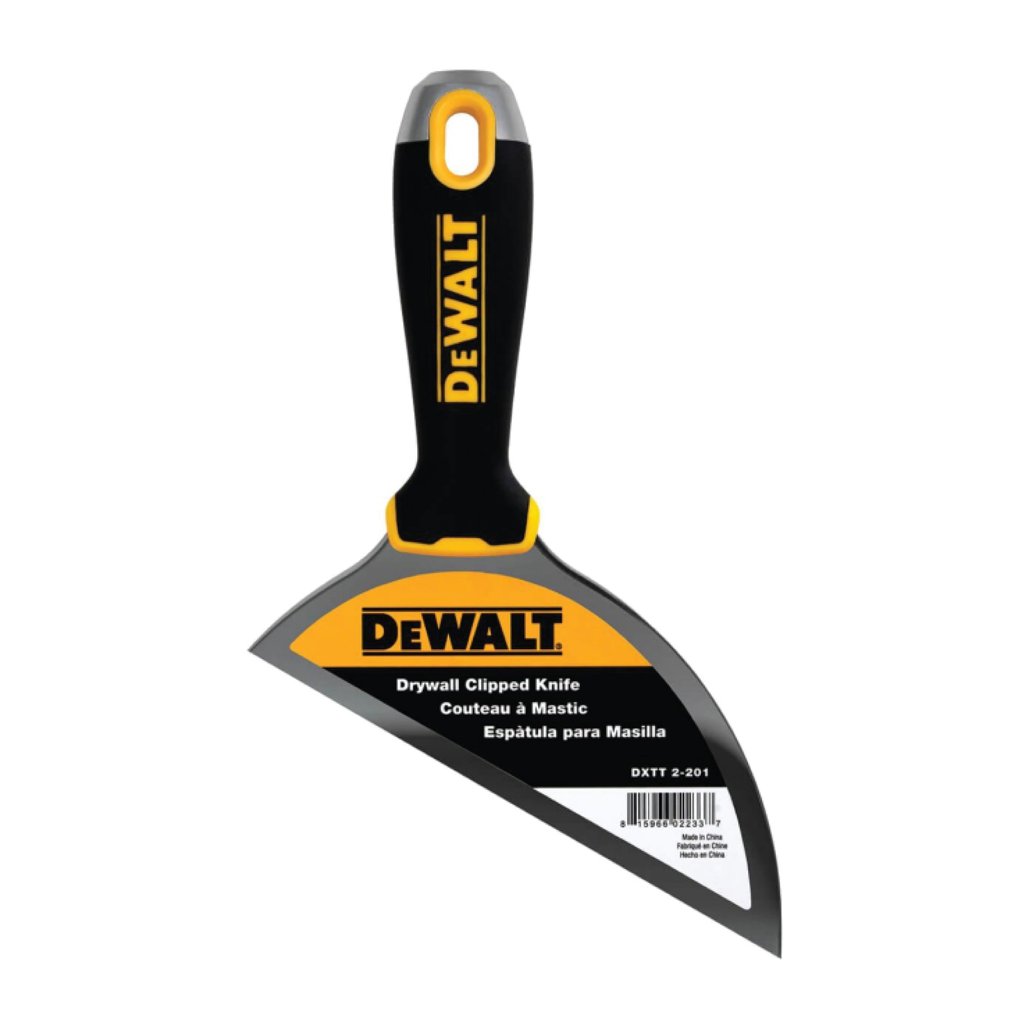 DeWalt Custom Couteau à mastic/finition en acier inoxydable avec poignée souple