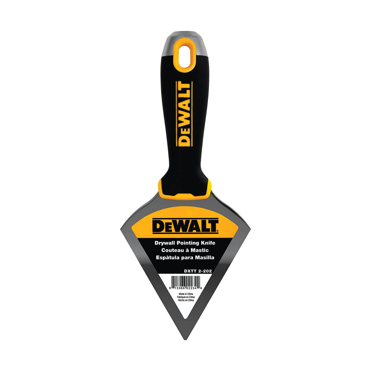 DeWalt Custom Couteau à mastic/finition en acier inoxydable avec poignée souple