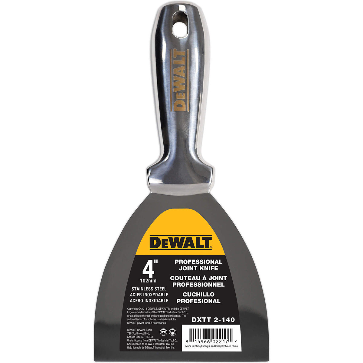 DeWalt One Piece Stainless Steel Putty Knives with Welded Handle