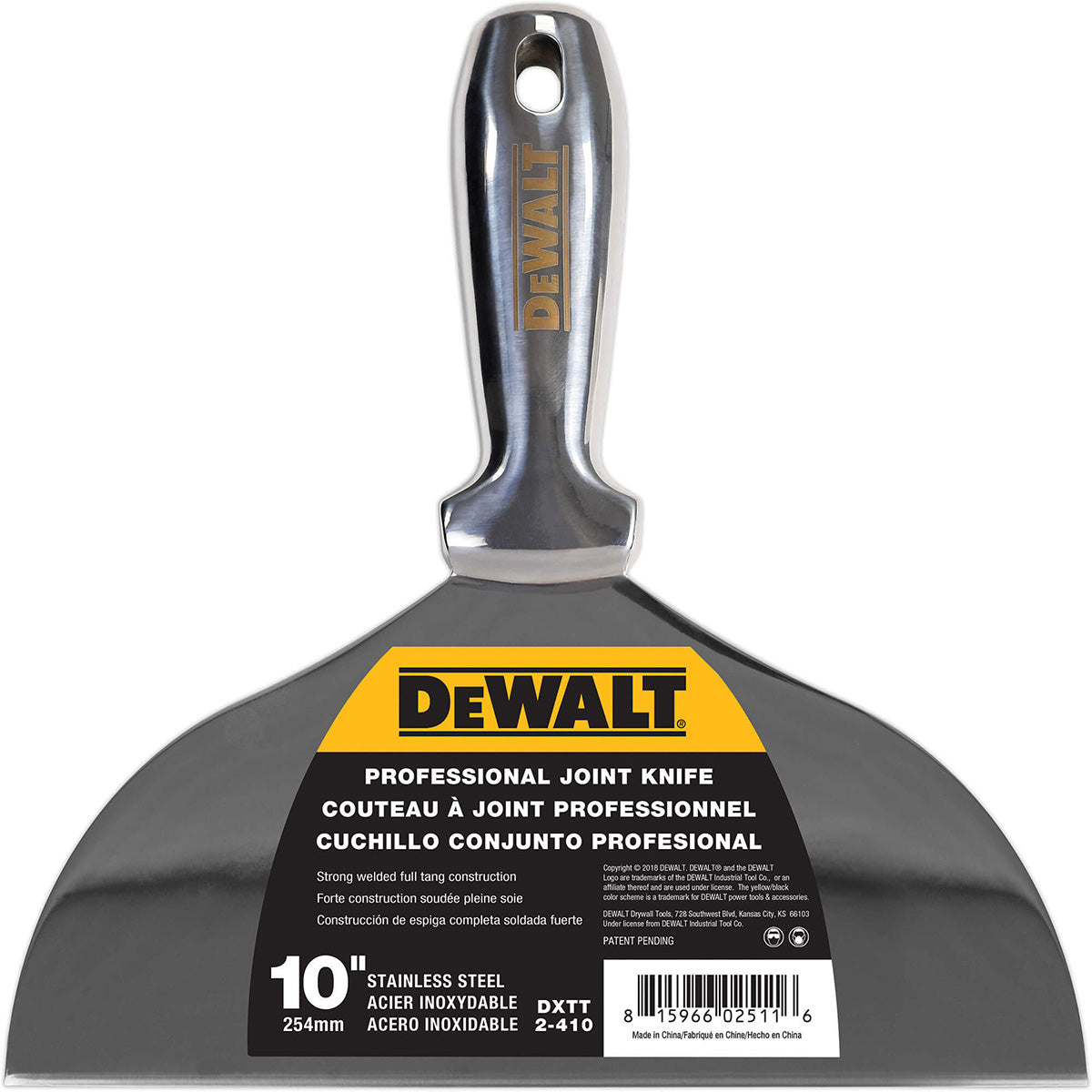 DeWalt Couteaux à mastic monobloc en acier inoxydable avec poignée soudée