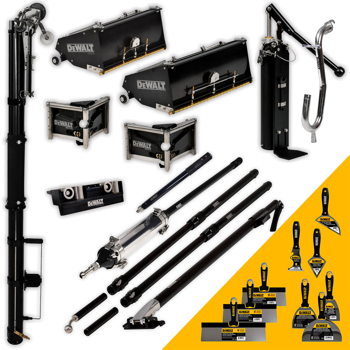 DeWalt Pro Mega Kit de ruban adhésif et de finition automatique avec kit d'outils à main bonus 2-616P