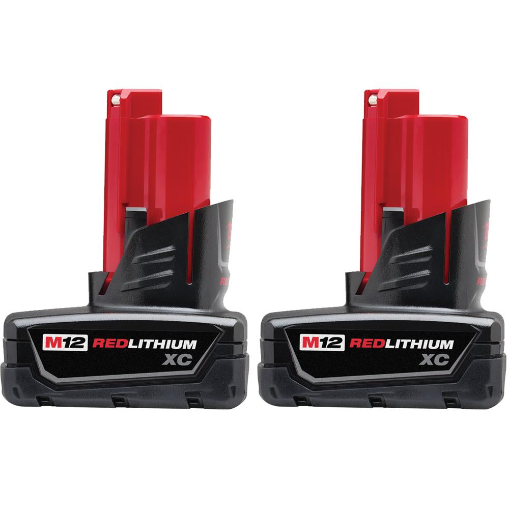 Paquete de 2 baterías de litio rojo de alta capacidad Milwaukee 48-11-2412 M12 XC