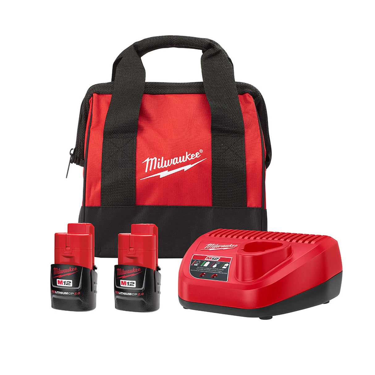 Milwaukee 48-59-2420SPC M12 RedLithium CP 2.0Ah Kit de inicio con bolsa