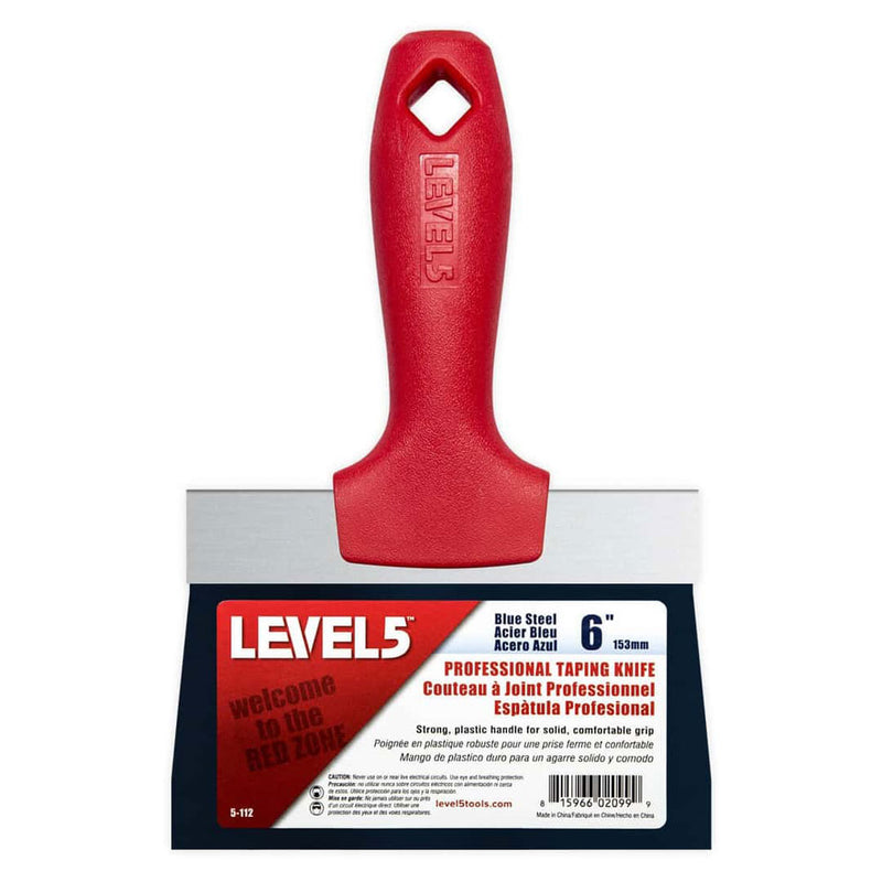 Level 5 Blue Steel Taping Knife - Plastic Handle 6" 5-112